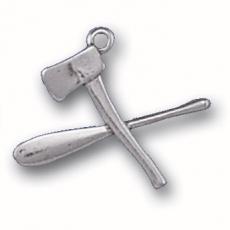 Charms. Sterling Silver, 18.7mm Width by 1.0mm Length by 22.7mm Height, Cross Paddle and Ax Charm. Quantity Per Pack: 1 Piece.