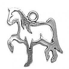 Charms. Sterling Silver, 17.4mm Width by 1.3mm Length by 18.9mm Height, Horse Charm. Quantity Per Pack: 1 Piece.