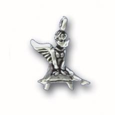 Charms. Sterling Silver, 18.1mm Width by 13.2mm Length by 18.4mm Height, Gymnastic Angel Charm. Quantity Per Pack: 1 Piece.