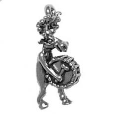 Charms. Sterling Silver, 11.9mm Width by 10.3mm Length by 22.8mm Height, Moose Drumming Charm. Quantity Per Pack: 1 Piece.