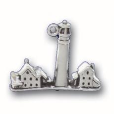 Charms. Sterling Silver, 23.7mm Width by 8.3mm Length by 18.3mm Height, Cape May Lighthouse Charm. Quantity Per Pack: 1 Piece.