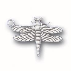 Charms. Sterling Silver, 24.3mm Width by 6.3mm Length by 19.2mm Height, Drangonfly Charm. Quantity Per Pack: 1 Piece.