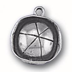 Charms. Sterling Silver, 14.5mm Width by 5.2mm Length by 16.3mm Height, Sailor Cap Charm. Quantity Per Pack: 1 Piece.