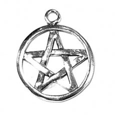 Charms. Sterling Silver, 18.3mm Width by 1.8mm Length by 22.4mm Height, Pentacle Charm. Quantity Per Pack: 1 Piece.