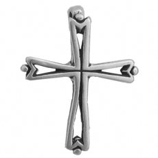 Charms. Sterling Silver, 19.8mm Width by 5.5mm Length by 24.1mm Height, Cross Charm. Quantity Per Pack: 1 Piece.