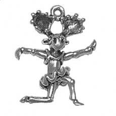 Charms. Sterling Silver, 17.5mm Width by 7.5mm Length by 22.4mm Height, Ballet Moose Charm. Quantity Per Pack: 1 Piece.