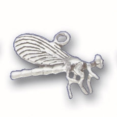 Charms. Sterling Silver, 20.4mm Width by 7.6mm Length by 16.1mm Height, Dragonfly Charm. Quantity Per Pack: 1 Piece.