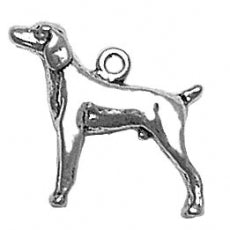 Charms. Sterling Silver, 19.5mm Width by 7.5mm Length by 18.4mm Height, Retriever Dog Charm. Quantity Per Pack: 1 Piece.