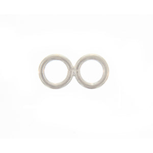 Sterling Silver, 10.0mm Width by 0.9mm Length by 4.9mm Height, Figure 8 Hook & Eye. Quantity Per Pack: 10 Pieces.