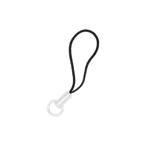 Mobile Phone Hangers. Sterling Silver 2.3 Inch Cell Phone Hanger With Black Cord. Quantity per pack - 5 Pieces.