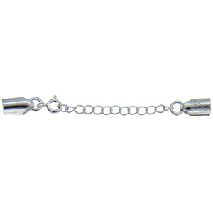 Sterling Silver, 5.6mm Width by 5.5mm Length by 9.7mm Height, Plain Cup with 38.0mm Chain & 4.9mm Spring Ring Clasp. Quantity Per Pack: 5 Pieces.