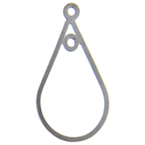 Sterling Silver, 20.3mm Width by 0.7mm Length by 39.4mm Height, Tear Drop Chandelier with 4.6mm Fix Rings. Quantity Per Pack: 4 Pieces.