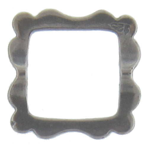 Sterling Silver, 14.7mm Width by 2.7mm Length by 15.0mm Height, Square Bead Frame. Quantity per pack: 4 Pieces.