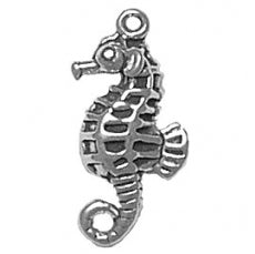 Charms. Sterling Silver, 12.6mm Width by 5.6mm Length by 22.3mm Height, Seahorse Charm. Quantity Per Pack: 1 Piece.