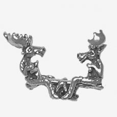 Charms. Sterling Silver, 8.6mm Width by 22.5mm Length by 16.8mm Height, Moose on Teeter Totter Charm. Quantity Per Pack: 1 Piece.