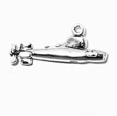 Charms. Sterling Silver, 22.2mm Width by 7.9mm Length by 9.3mm Height, Submarine Charm. Quantity Per Pack: 1 Piece.