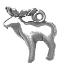 Charms. Sterling Silver, 13.5mm Width by 4.4mm Length by 14.8mm Height, Elk Charm. Quantity Per Pack: 1 Piece.