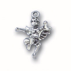 Charms. Sterling Silver, 15.6mm Width by 12.8mm Length by 22.2mm Height, Soccer Angel Charm. Quantity Per Pack: 1 Piece.