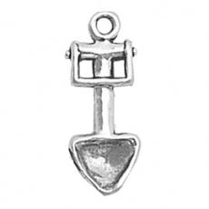 Charms. Sterling Silver, 8.0mm Width by 4.1mm Length by 20.9mm Height, Spade / Shovel Charm. Quantity Per Pack: 1 Piece.