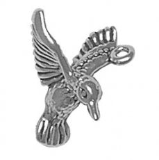 Charms. Sterling Silver, 15.7mm Width by 14.1mm Length by 18.4mm Height, Hummingbird Charm. Quantity Per Pack: 1 Piece.