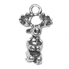 Charms. Sterling Silver, 8.4mm Width by 6.7mm Length by 15.4mm Height, Praying Moose Charm. Quantity Per Pack: 1 Piece.