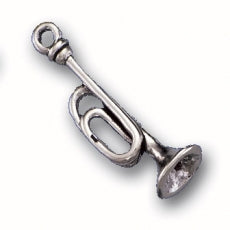 Charms. Sterling Silver, 8.1mm Width by 7.3mm Length by 23.9mm Height, Horn Charm. Quantity Per Pack: 1 Piece.