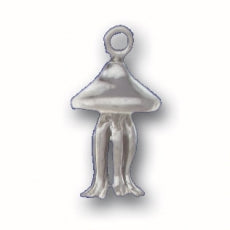 Charms. Sterling Silver, 11.6mm Width by 12.0mm Length by 19.9mm Height, Jellyfish Charm. Quantity Per Pack: 1 Piece.