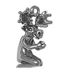 Charms. Sterling Silver, 15.3mm Width by 9.6mm Length by 19.9mm Height, Praying Moose Charm. Quantity Per Pack: 1 Piece.