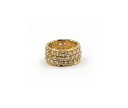 14K Gold 10 mm Round Tyre Pave Diamond Bead .14K Gold Diamond Beads Tyre, Genuine handmade pave diamond Beads.