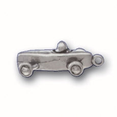 Charms. Sterling Silver, 7.0mm Width by 12.3mm Length by 23.1mm Height, Soap Box Derby Car Charm. Quantity Per Pack: 1 Piece.