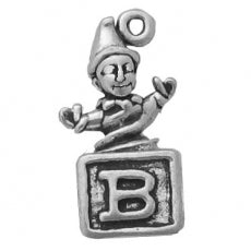 Charms. Sterling Silver, 10.1mm Width by 8.5mm Length by 19.2mm Height, Jack in the Box Charm. Quantity Per Pack: 1 Piece.