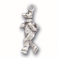 Charms. Sterling Silver, 11.3mm Width by 8.3mm Length by 25.7mm Height, Bear on Ice Skates Charm. Quantity Per Pack: 1 Piece.