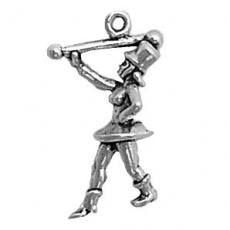 Charms. Sterling Silver, 13.1mm Width by 8.1mm Length by 22.6mm Height, Majorette Charm. Quantity Per Pack: 1 Piece.