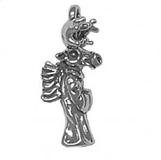 Charms. Sterling Silver, 12.3mm Width by 10.1mm Length by 22.7mm Height, Moose Angel Charm. Quantity Per Pack: 1 Piece.