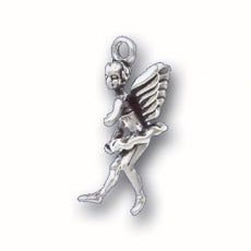 Charms. Sterling Silver, 9.4mm Width by 10.6mm Length by 21.6mm Height, Ballet Angel Charm. Quantity Per Pack: 1 Piece.