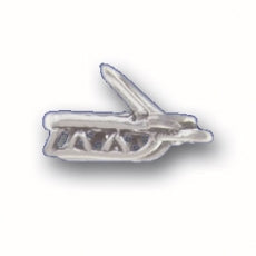 Charms. Sterling Silver, 11.0mm Width by 9.0mm Length by 16.3mm Height, Sleigh Charm. Quantity Per Pack: 1 Piece.