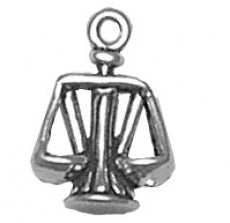 Charms. Sterling Silver, 11.7mm Width by 5.7mm Length by 15.5mm Height, Scales of Justice Charm. Quantity Per Pack: 1 Piece.