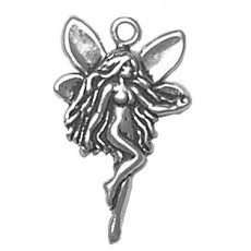 Charms. Sterling Silver, 15.2mm Width by 1.9mm Length by 23.7mm Height, Fairy Charm. Quantity Per Pack: 1 Piece.