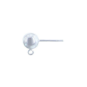 Ear Findings. Sterling Silver 7.0mm Ball Ear Post with 23.0 Guage 2.5mm Open Ring towards the bottom. Quantity Per Pack: 10 Pieces.