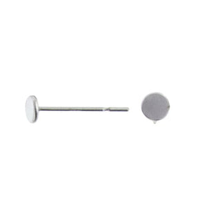 Ear Findings. Sterling Silver 3.0mm Flat Pad, Post Ear Ring. Quantity Per Pack: 10 Pieces.