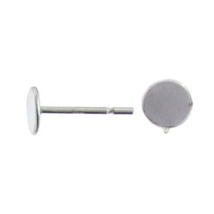 Ear Findings. Sterling Silver 5.0mm Flat Pad, Post Ear Ring. Quantity Per Pack: 20 Pieces. <br/><br/>