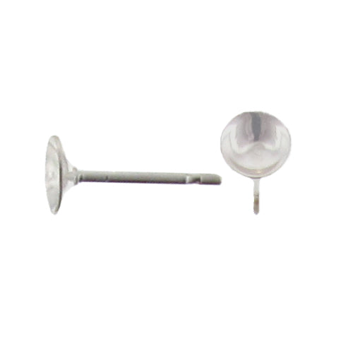 Ear Findings. Sterling Silver 3.0mm Cup Post Ear Ring. Quantity Per Pack: 20 Pieces.