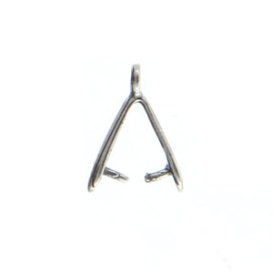 Sterling Silver, 2.5mm Width by 6.7mm Length by 10.7mm Height, Teardrop Pinch Bail with 2.4mm Width / Length Fix Ring at the top. Quantity per pack - 4 Pieces.