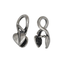 Load image into Gallery viewer, Sterling Silver, 5.8mm Width by 5.7mm Length by 14.2mm Height, Leaf Pinch Bail with 6.1mm Width by 2.0mm Length by 7.9mm Height, Sliding Bail at the top. Quantity per pack - 2 Pieces.
