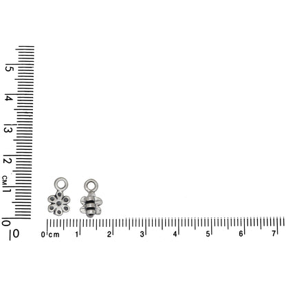 Sterling Silver, 6.8mm Width by 3.5mm Length by 12.2mm Height, Fancy Flower Leather End Cap With 4.3mm Fix Ring. Quantity Per Pack: 4 Pieces.