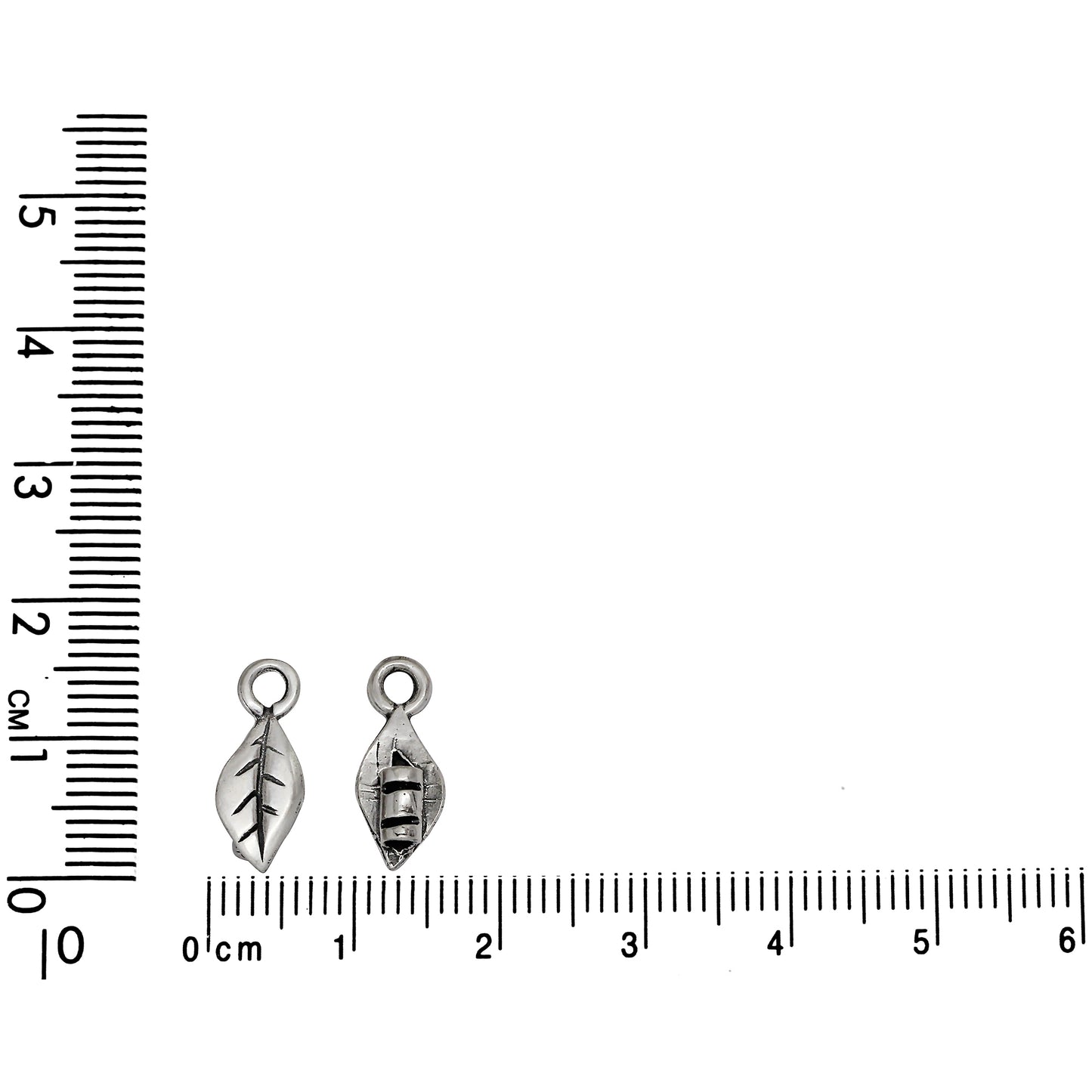 Sterling Silver, 6.0mm Width by 3.5mm Length by 15.1mm Height, Fancy Leaf Leather End Cap With 4.3mm Fix Ring. Quantity Per Pack: 4 Pieces.