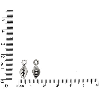 Sterling Silver, 6.0mm Width by 3.5mm Length by 15.1mm Height, Fancy Leaf Leather End Cap With 4.3mm Fix Ring. Quantity Per Pack: 4 Pieces.