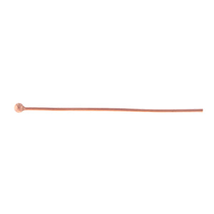 Sterling Silver, Rose Gold Plated, 24.0 Gauge 1.0 Inch Ball Pin With 1.3mm Ball Head. Quantity Per Pack: 20 Pieces.