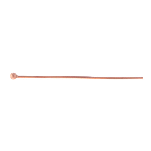 Sterling Silver, Rose Gold Plated, 24.0 Gauge 1.0 Inch Ball Pin With 1.3mm Ball Head. Quantity Per Pack: 20 Pieces.