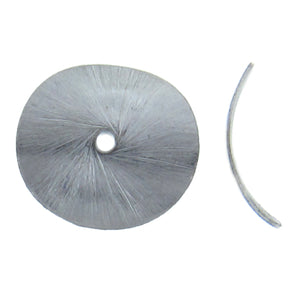 Sterling Silver, 3.9mm Width by 3.9mm Length by 1.2mm Height, Matte Bent Disc Bead. Quantity per pack: 143 Pieces.